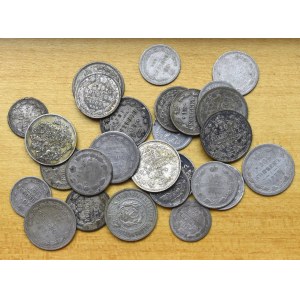 Rosja, zbiór drobnych srebrnych monet