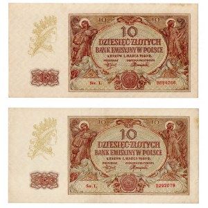 Generalne Gubernatorstwo, 10 złotych 1940 , 2 egzemplarze