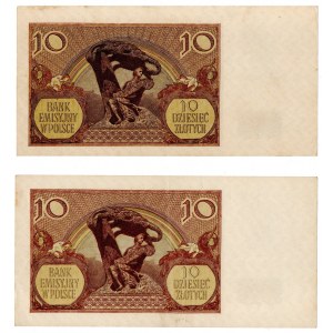 Generalne Gubernatorstwo, 10 złotych 1940 , 2 egzemplarze