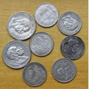 Austro-Węgry, zestaw monet srebrnych - 8 egzemplarzy