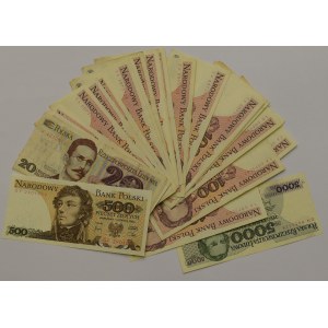 PRL, Zestaw banknotów - 28 egzemplarzy