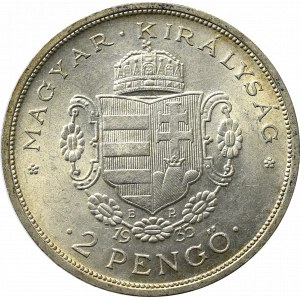 Hungary, 2 pengo 1935 Rakoczi