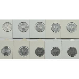 PRL, Zestaw monet o nominale 20 groszy lata 1949-1985 (10 egzemplarzy)