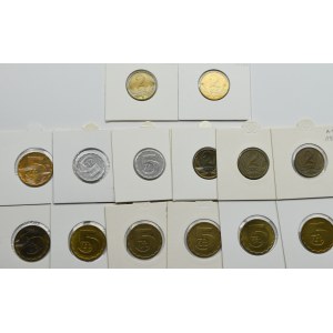 PRL, Zestaw monet o nominale 2 i 5 złotych lata 1975 - 1990 (14 egzemplarzy)