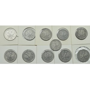 PRL, Zestaw monet o nominale 2 i 5 złotych lata 1958 - 1974 (11 egzemplarzy)