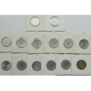 PRL, Zestaw monet o nominale 50 groszy lata 1949-1987 (14 egzemplarzy)