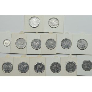 PRL, Zestaw monet o nominale 1 złoty lata 1974 - 1989 (14 egzemplarzy)