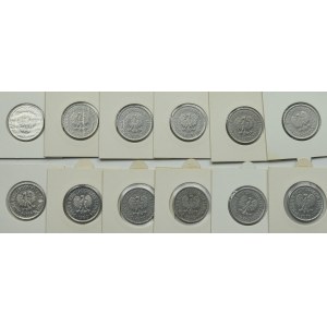 PRL, Zestaw monet o nominale 1 złoty lata 1965 - 1982 (12 egzemplarzy)