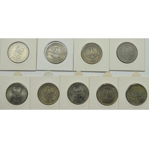 PRL, Zestaw monet o nominale 20 złotych lata 1974-1980 (9 egzemplarzy)