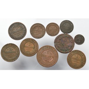 Rosja, Mikołaj II, zestaw monet (10 egzemplarzy)