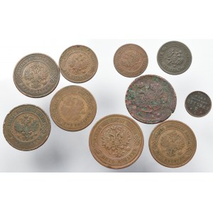Rosja, Mikołaj II, zestaw monet (10 egzemplarzy)