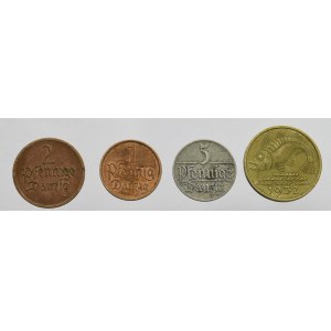 WMG, zestaw monet o nominale 1 - 10 fenigów (4 egzemplarze)