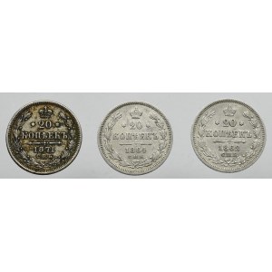 Russia, Alexander II, set 20 kopecks 1862 - 1871