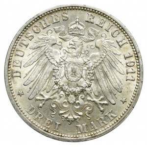 Germany, Wuertemberg, 3 mark 1911