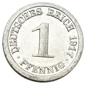 Německo, 1 fenig 1917 J, Hamburg