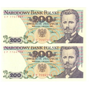 People's Republic of Poland, 200 zloty 1988 - set of 2 pieces EP