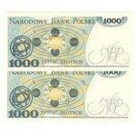 PRL, 1000 złotych 1982 - zestaw 5 egzemplarzy - Serie KN, HZ