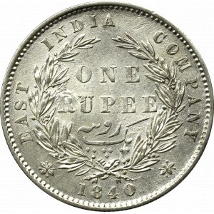Britská India, 1 rupia 1840 - 28 bobúľ nápadný duch