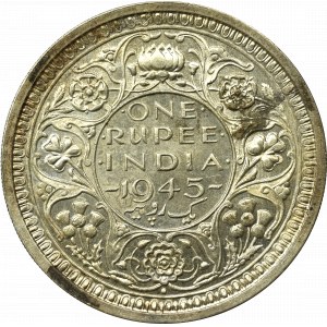 Britisches Indien, 1 Rupie 1945, Bombay