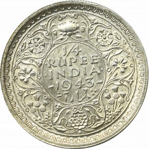 Britská Indie, 1/4 rupie 1943, Bombaj