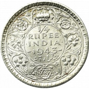 Britisches Indien, 1/4 Rupie 1943, Bombay