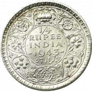 British India, 1/4 rupee 1943, Mumbay
