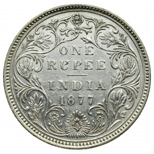 India, 1 rupia 1877