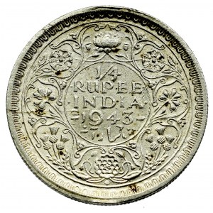 India, 1/4 rupie 1943