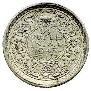 Indie, 1/4 rupii 1943