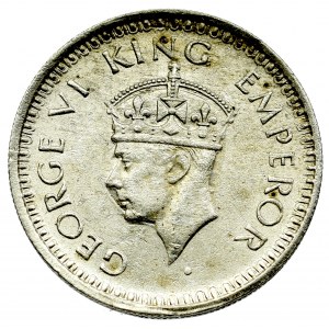 India, 1/4 rupee 1943
