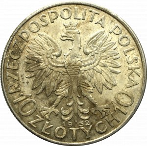 II Rzeczpospolita, 10 zlotých 1932 BZM Hlava ženy