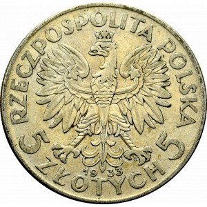 Druhá poľská republika, 5 zlotých 1933 Hlava ženy