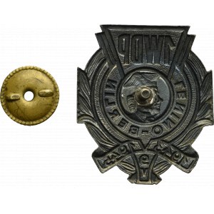 People's Republic of Poland, Badge of the 1st Warsaw Infantry Division - minted version with counterfoil