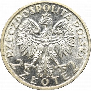 II Rzeczpospolita, 2 zloté 1932, Hlava ženy