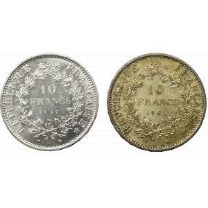 Francie, sada 10 franků 1967 a 1965