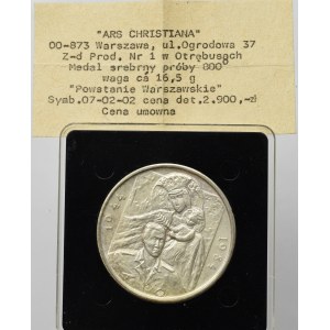 PRL, Ars Christiana Medaille des Warschauer Aufstands 1984 - Silber