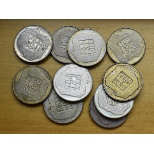 PRL, zestaw srebrnych monet - mapki (10 egzemplarzy)