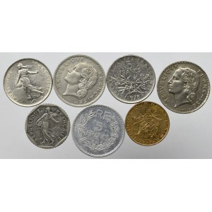 Francja, Zestaw monet (7 egz)