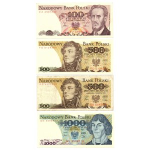 PRL, Zestaw banknotów - 9 egzemplarzy
