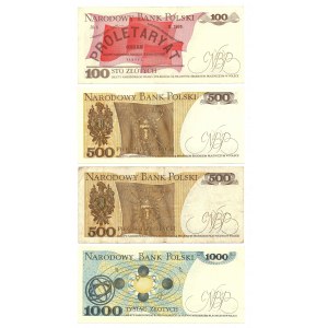 PRL, Zestaw banknotów - 9 egzemplarzy