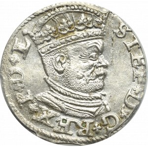Stefan Batory, Trojak 1586, Riga - PCGS MS63