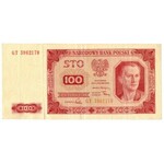 PRL, Satz von 100 Zloty 1948 - 2 Exemplare ohne Rahmen Serie: GT, FZ