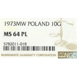 Peoples Republic of Poland, 10 groschen 1973 - NGC MS64 PL