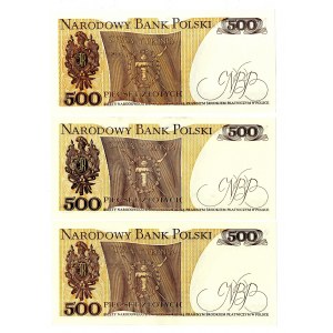 People's Republic of Poland, 500 gold 1982 - set of 3 pieces - Series FG, GL, FU