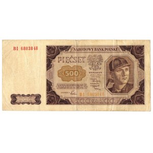 PRL, 500 złotych 1948 - 2 egzemplarze - Serie BP i BI