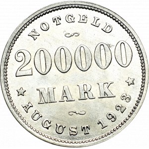 Německo, Výmarská republika, Hamburk, 200 000 marek 1923