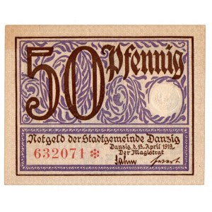 Gdansk-Magistrate , 50 fening 15.04.1919