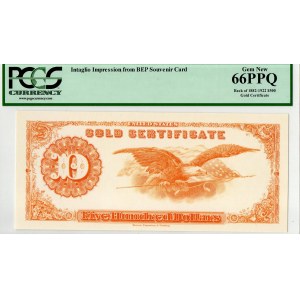 USA, zlatý certifikát - PCGS 66PPQ