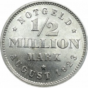Nemecko, Weimarská republika, Hamburg, 1/2 milióna mariek 1923