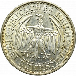 Niemcy, Republika Weimarska, 3 marki 1929 E, Drezno, 1000 lecie Miśni